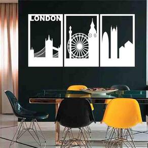 Quadro Decorativo Vazado Londres MDF 3mm Marrom