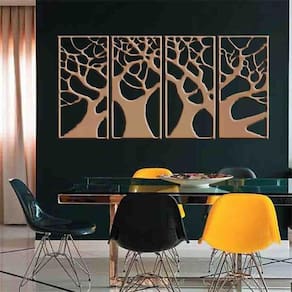 Quadro Decorativo Árvore Galhos 3Mm Vazado - Md/Cru