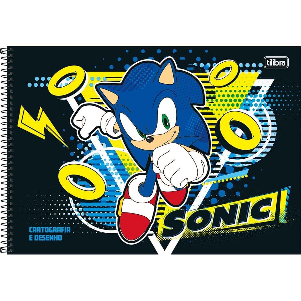 Caderno de Cartografia e Desenho Espiral Capa Dura Sonic 80 Folhas Tilibra