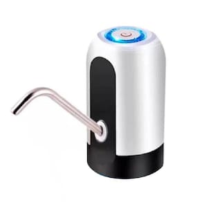 Bomba Elétrica USB p/ Galão Água - Branco/Preto