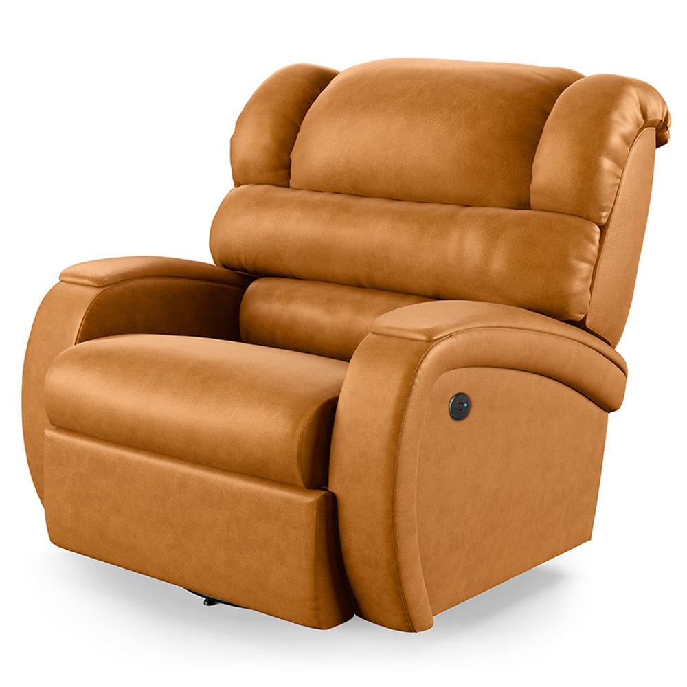 Poltrona do Papai Reclinável Napoli Glider Giratória USB PU Whisky FH1 - D`Rossi