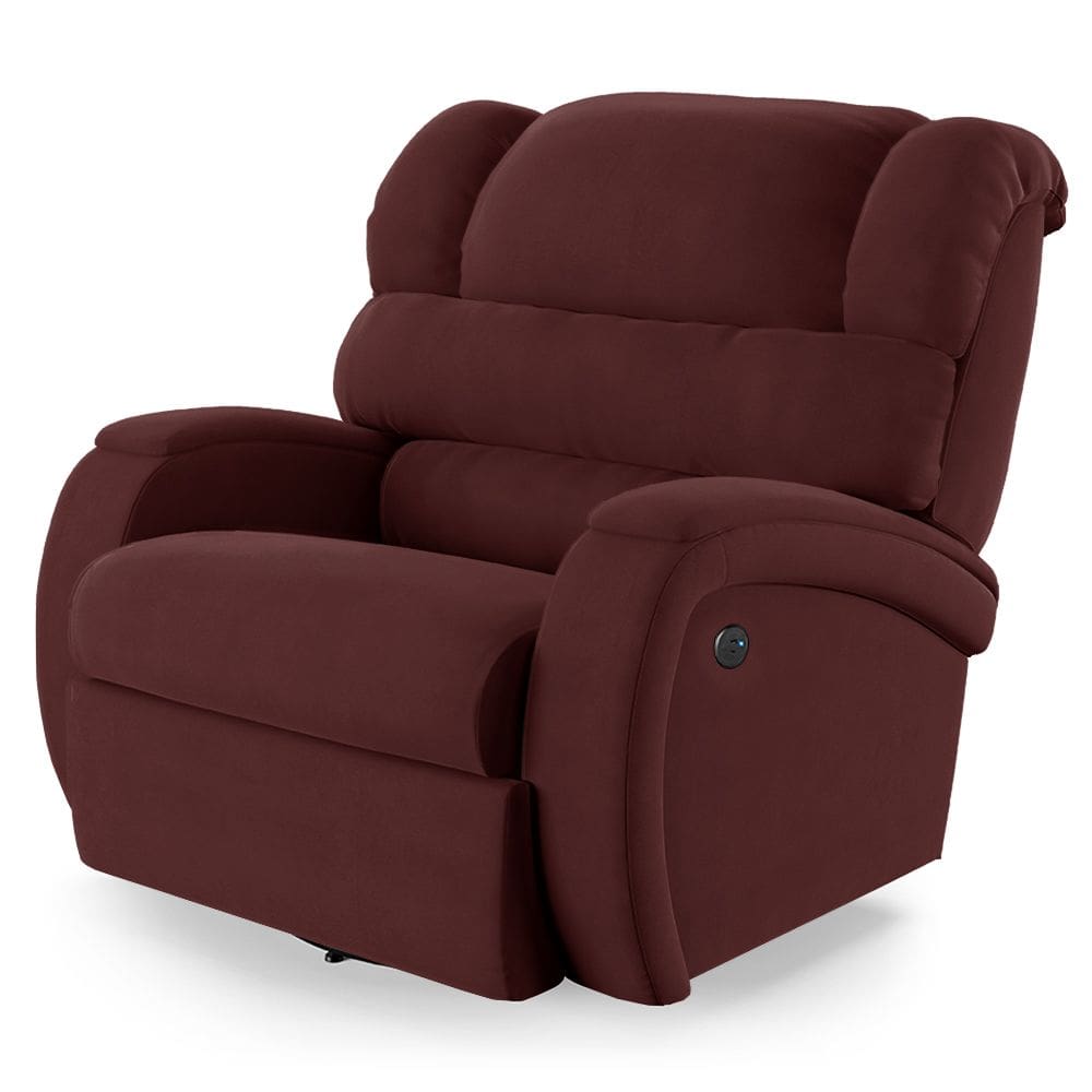 Poltrona do Papai Reclinável Napoli Glider Giratória USB Veludo Vinho FH1 - D`Rossi