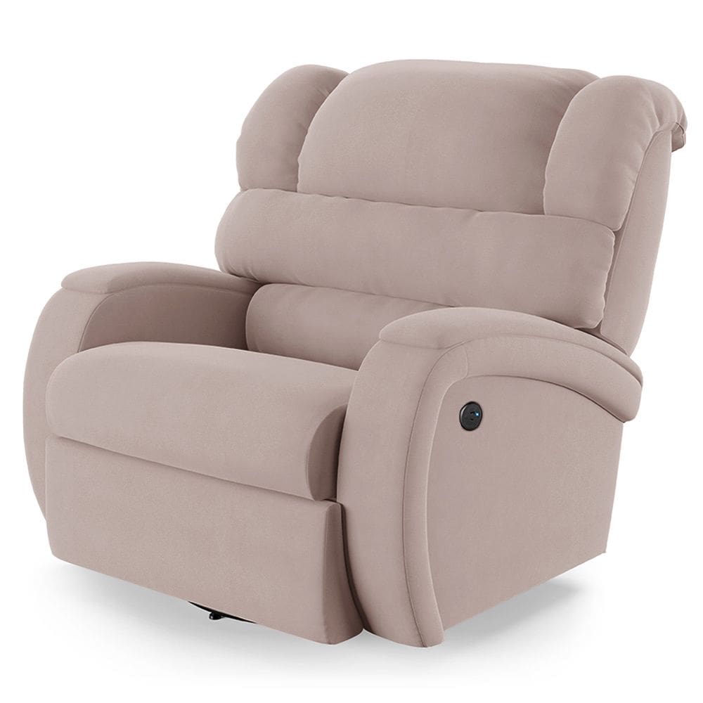 Poltrona do Papai Reclinável Napoli Glider Giratória USB Veludo Rosê FH1 - D`Rossi