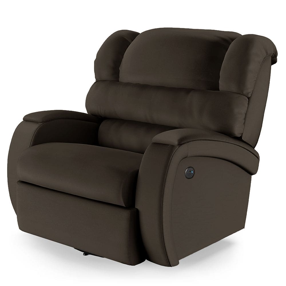 Poltrona do Papai Reclinável Napoli Glider Giratória USB PU Marrom FH1 - D`Rossi