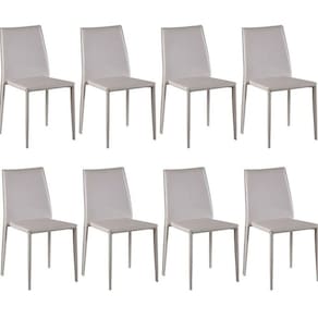 Kit com 8 Cadeiras de Jantar Amanda Pvc Nude