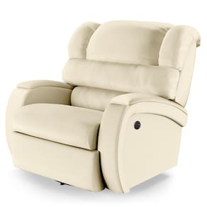 Poltrona do Papai Reclinável Napoli Glider Giratória USB PU Bege FH1 - D`Rossi