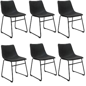 Conjunto com 6 Cadeiras para Sala de Jantar Bruna Preto