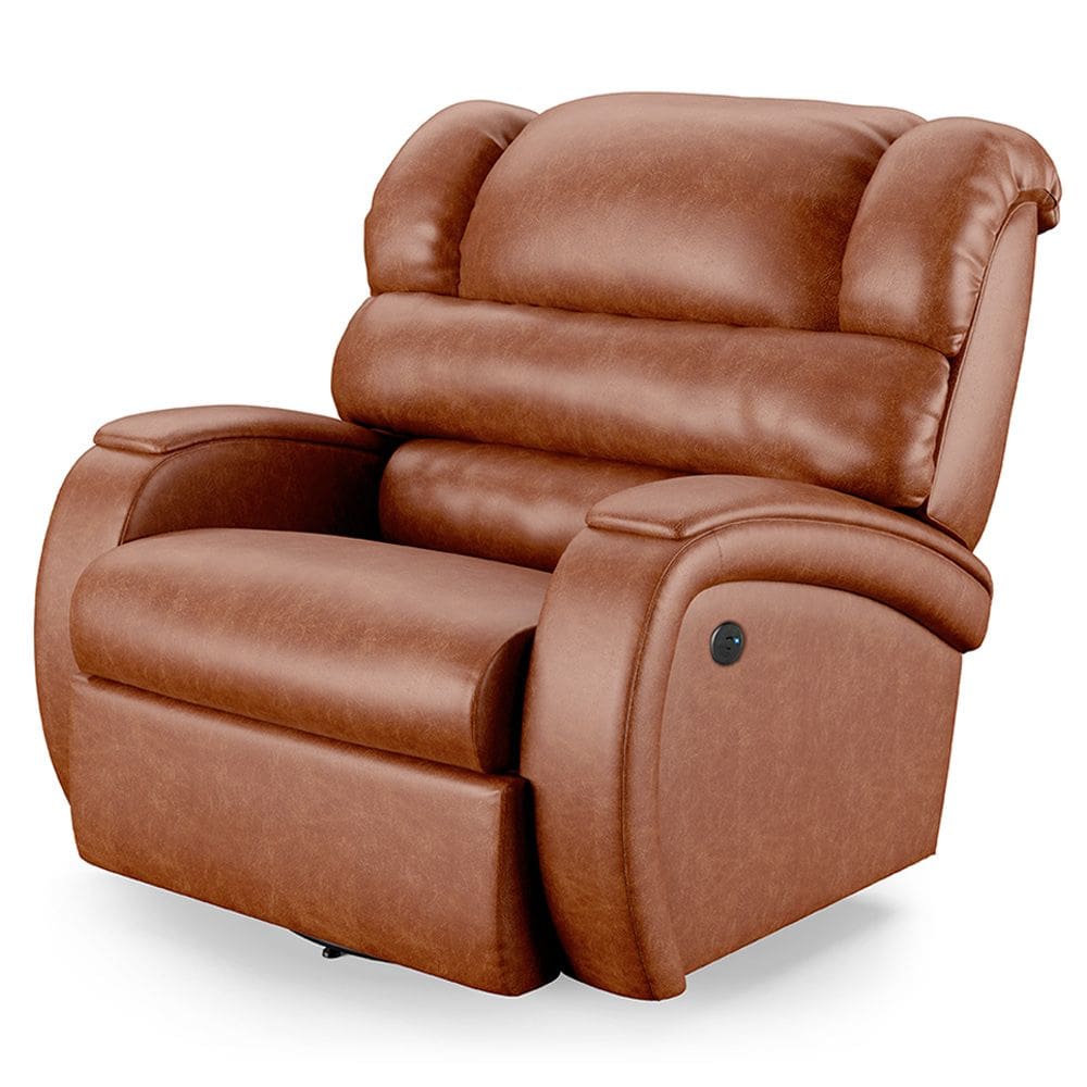 Poltrona do Papai Reclinável Napoli Glider Giratória USB PU Caramelo Brilho FH1 - D`Rossi