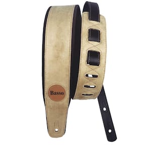 Correia Guitarra Bege Poliéster 7,5cm 1,00-1,45m
