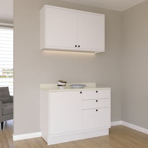 Cozinha Compacta 2 Peças 3 Portas 3 Gavetas Sevilha Branco/Cinza