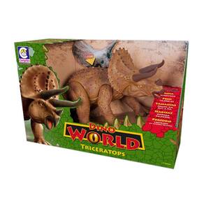 Dinossauro Triceratops 45Cm Dino World Som Cotiplás 2089