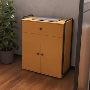 Multiuso Criare com 1 Gaveta 2 Portas Preto/Marrom