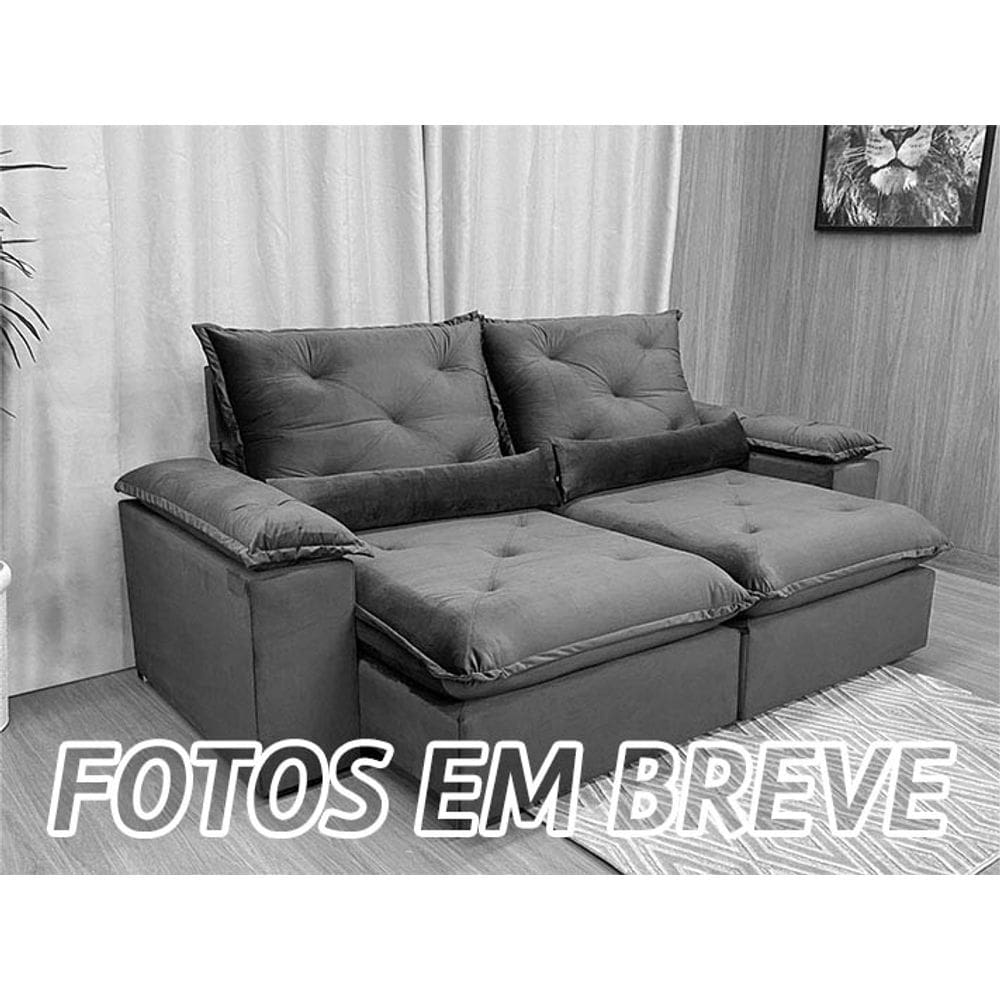 Sofá Retrátil Reclinável 2,90 m Bege 511 Zuqui Plus