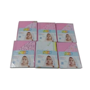 Toalha de banho com forro de fralda kit com 6 para menina