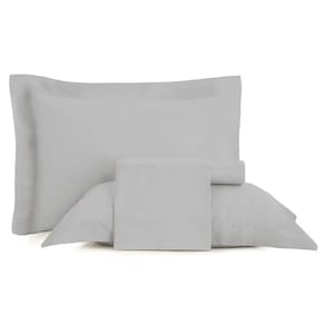 Jogo Cama Casal Altenburg 300 Fios Sublime Ponto Ajour Cinza