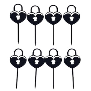 Topo De Bolo Cadeado De Coração 3X7 Cm - Gmezn445