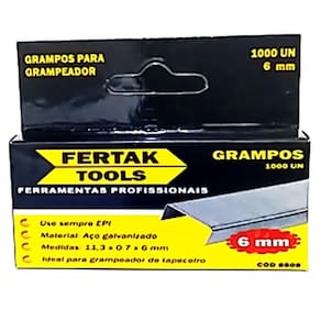 Grampo 6Mm Tipo53 Grampeador Tapeceiro Caixa 1000Pçs Fertak