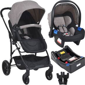 Carrinho de Bebe Bebe Conforto X e Base Burigotto Convert Cappuccino