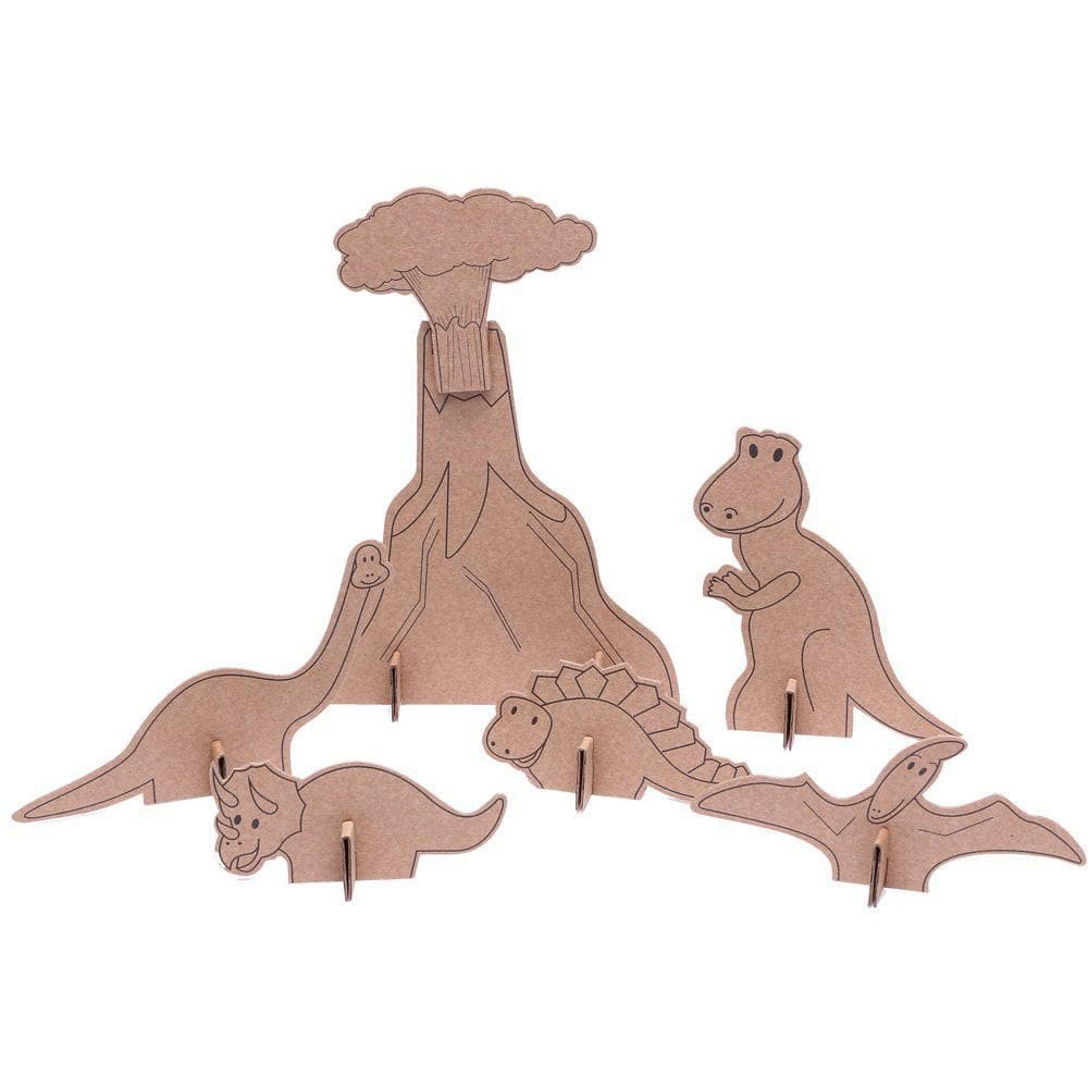 Kit De Montar E Pintar Dinossauros Papelão Eu Amo Papelão