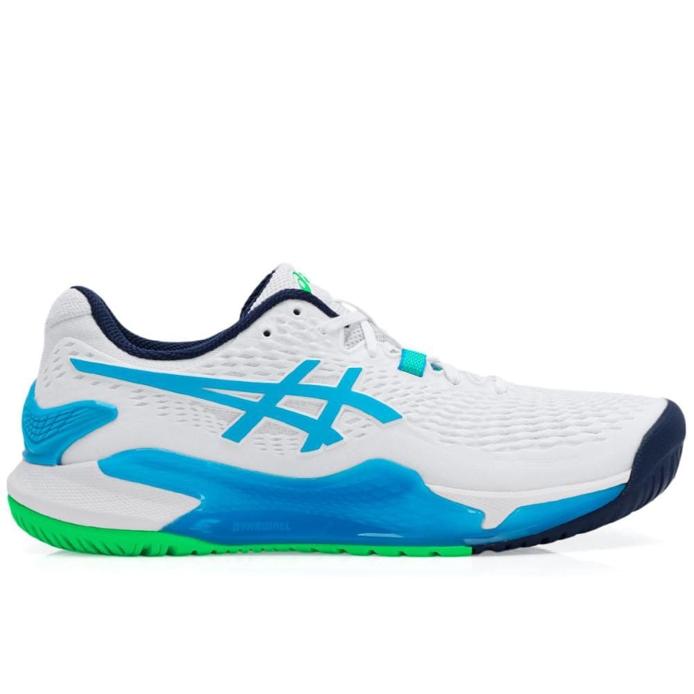 Tênis Asics Gel Resolution 9 All Court Branco Azul e Limão