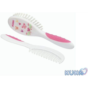 Conjunto Para Cabelo Soft Escova E Pente Rosa - Kuka