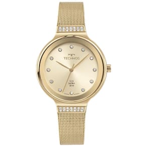 Relógio Technos Feminino Ref: Gl32Bd/1D Safira Mesh Dourado