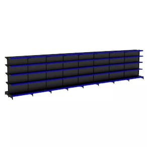 Gondola Centro 170 Fit Ate 8 Metros Preto 80 Bandeja Pe Azul