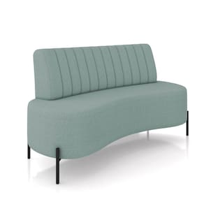 Sofá 2 Lugares Living 160cm Pé Ferro Pto Maraú Bouclê Azul K01 - D`Rossi