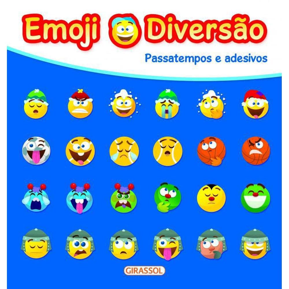 Livro Emoji Diversao Azul - Passatempos E Adesivos