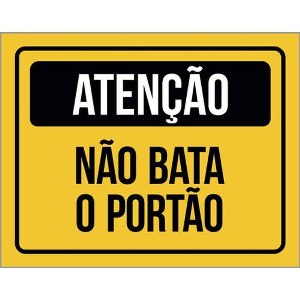 Kit 3 Placas Sinalização Condomínio Atenção Não Bata Portão