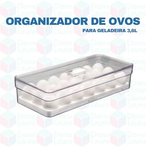 Kit 5 Organizadores Porta Ovos Transparente Geladeira Grande