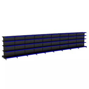 Gondola Centro 170 Fit Ate 9 Metros Preto 90 Bandeja Pe Azul