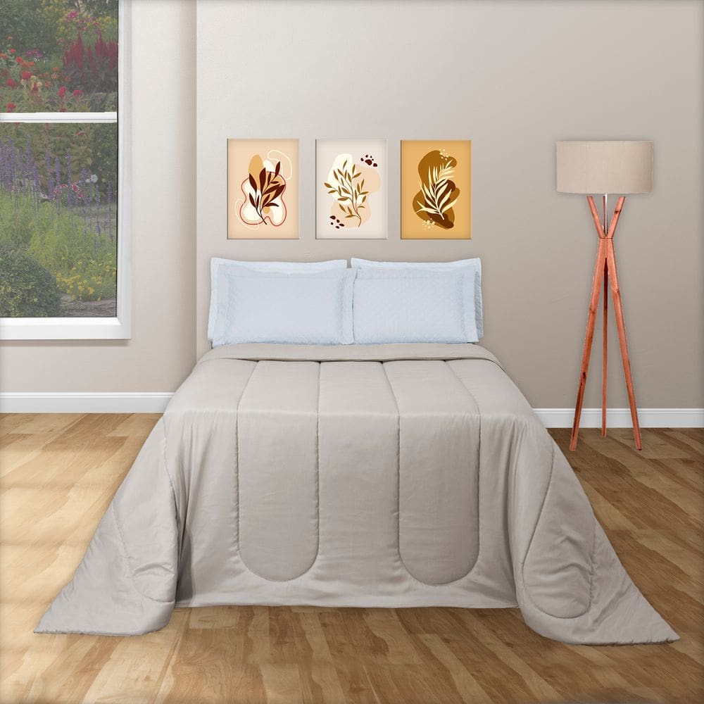 Edredom Charme Micropercal Queen 01 Peça Palha