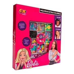Miçangas Barbie Letras Coloridas 400 Peças Fun 856