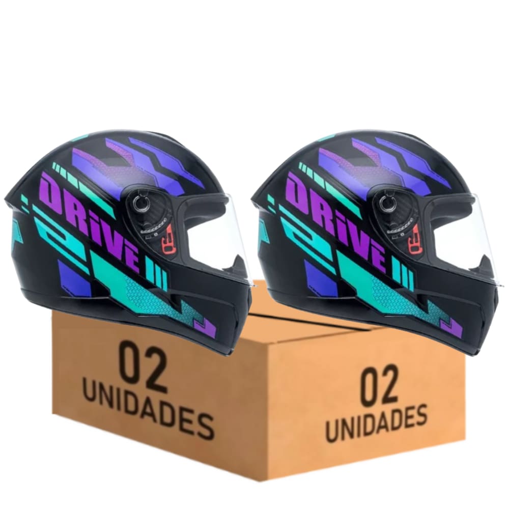 Kit 2 Capacete Feminino Fly Drive 2 Atitude Roxo