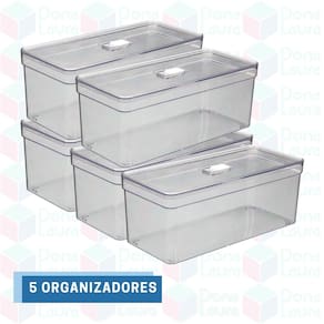 5 Organizadores Transparente Resistente Guarda Ovos Multiuso