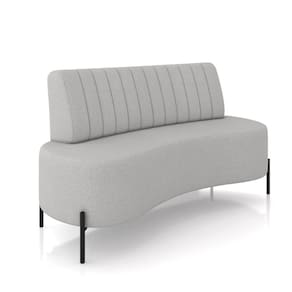 Sofá 2 Lugares Living 135cm Pé Ferro Pto Maraú Linho Cinza K01 - D`Rossi