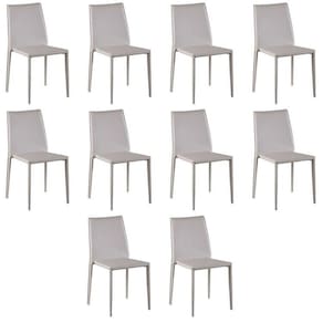 Kit com 10 Cadeiras de Jantar Amanda Pvc Nude