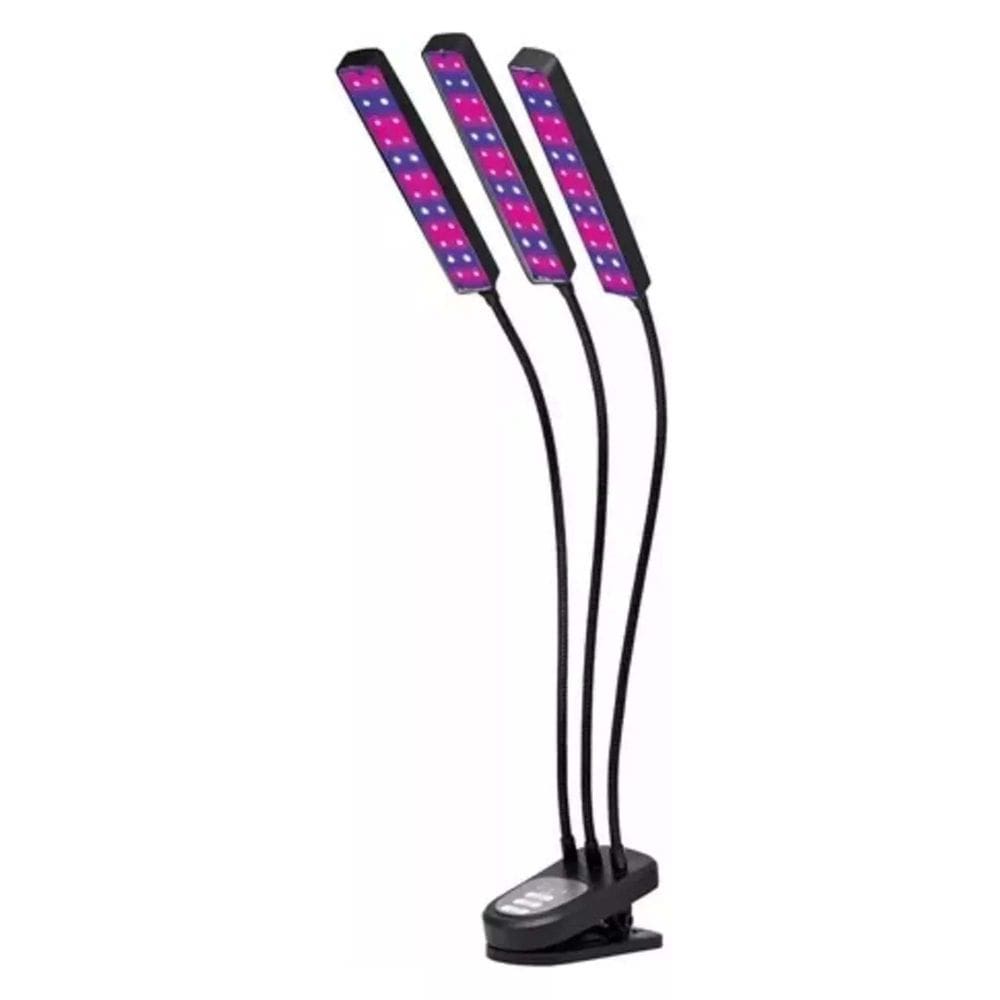 Luminaria Lampada de Cultivo Plantas Interno com Temporizador Led Ultravioleta Grow Indoor Estufa UV