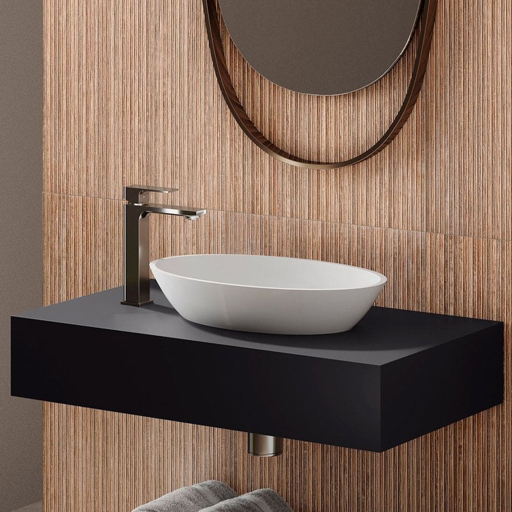 Bancada Fit Cuba Apoio Black 80x45x15cm Preto