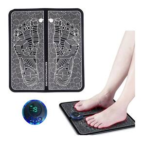 Tapete Massageador Pulso Elétrico Pés Perna Ems - Preto