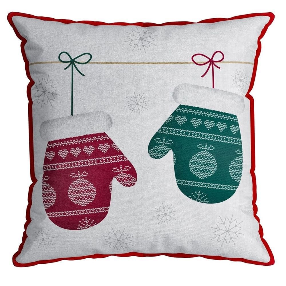 Almofada Natalina Cordone Luvas Noel 445510 43x43cm Belchior