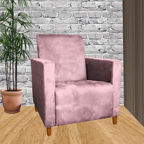 Poltrona Decorativa Sala Ou Escritorio Estela Rosa