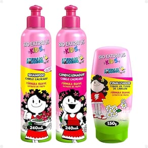Kit Bio Extratus Kids A Turma do Maluquinho Cacheado: Shampoo, Condicionador e Finalizador