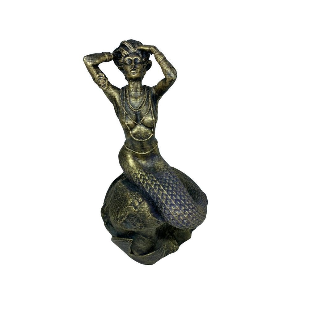 Estátua Iemanjá Sereia Na Pedra - Decoração Resina