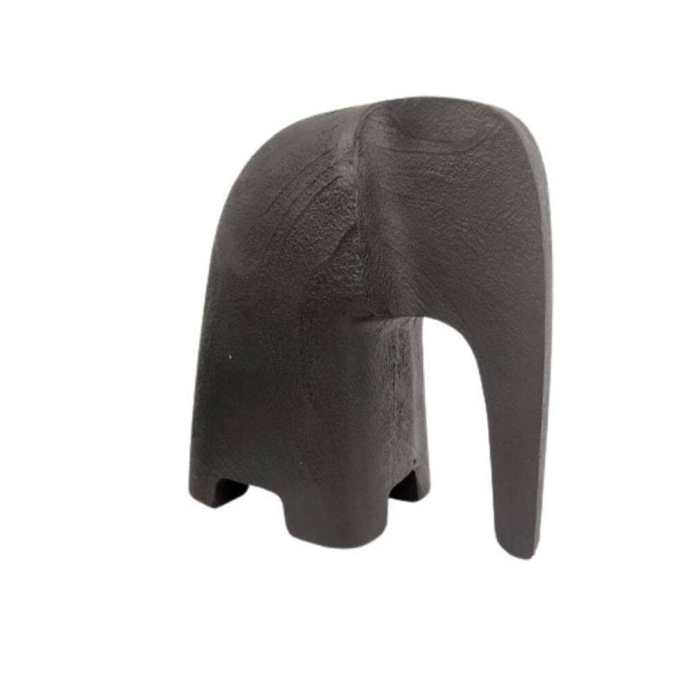 Enfeite Elefante Preto 17X16X7Cm Poliresina Minimalista G