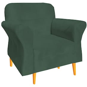 Poltrona Pietra Decorativa Palito Luxo Tecido Verde