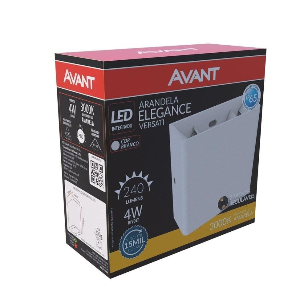 Luminaria Led Avant Versati Ip65 4W Branco 3,0K 240 Lumens
