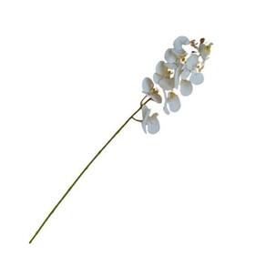 Orquídea Phalaenopsis Artificial 78X14 Cm Branco Com Amarelo