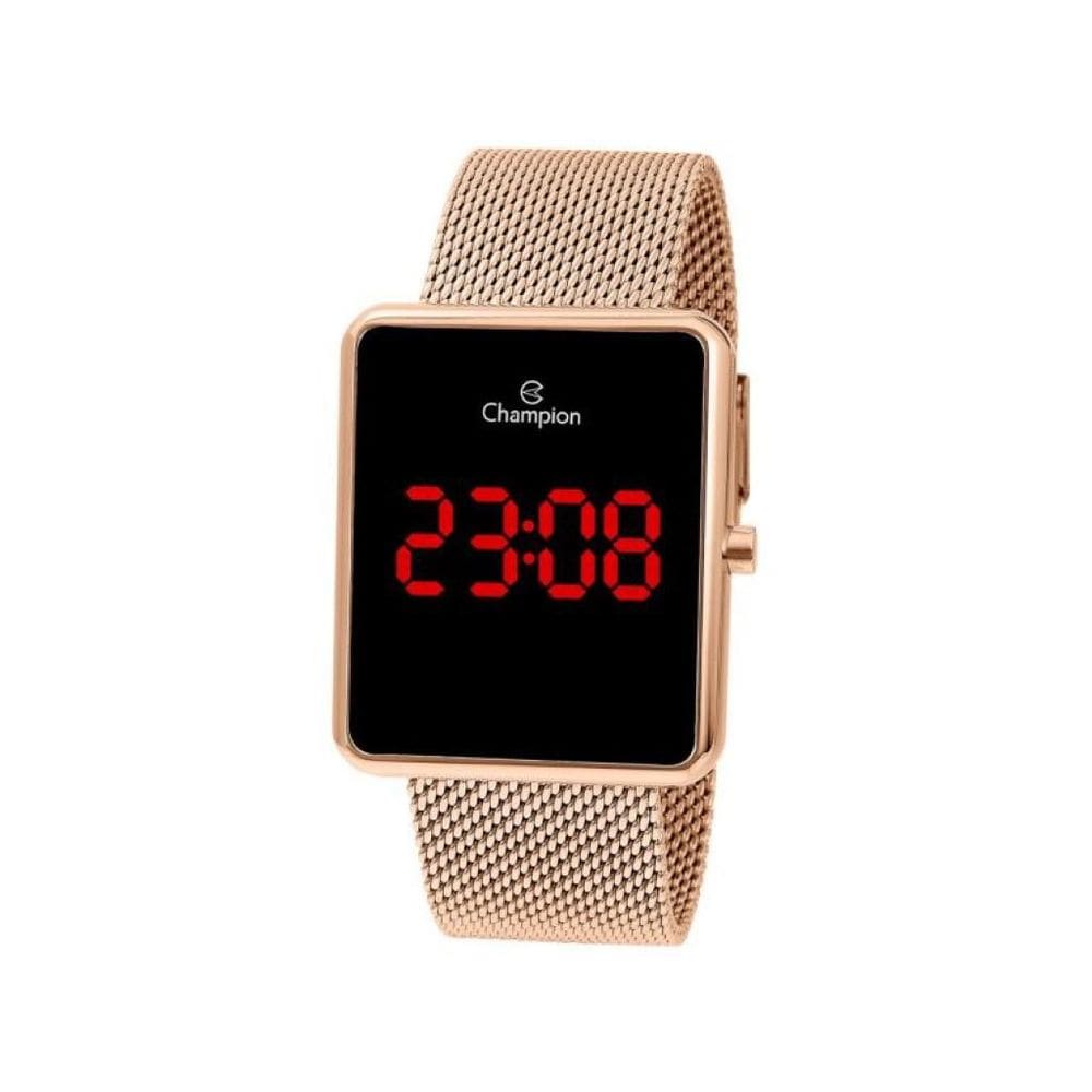 Relógio Feminino Digital Champion Rosé Espelhado CH40080Z
